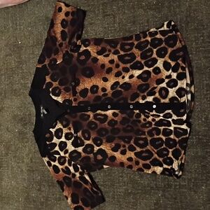 Leopard Print Button-Up Blouse